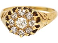 Edwardian 18ct Gold Diamond Cluster Ring