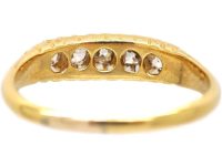 Edwardian 18ct Gold, Five Stone Claw Set Diamond Ring