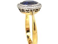 Edwardian 18ct Gold & Platinum, Sapphire & Diamond Cluster Ring by Boodle & Dunthorne