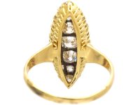 Victorian 18ct Gold Marquise Ring set with Old Mine Cut Diamonds