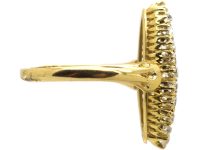 Victorian 18ct Gold Marquise Ring set with Old Mine Cut Diamonds
