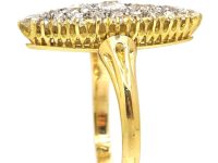 Victorian 18ct Gold Marquise Ring set with Old Mine Cut Diamonds