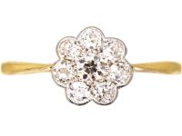 Edwardian 18ct Gold & Platinum, Diamond Cluster Ring