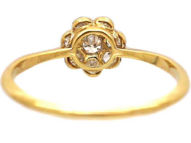 Edwardian 18ct Gold & Platinum, Diamond Cluster Ring