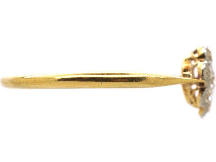 Edwardian 18ct Gold & Platinum, Diamond Cluster Ring