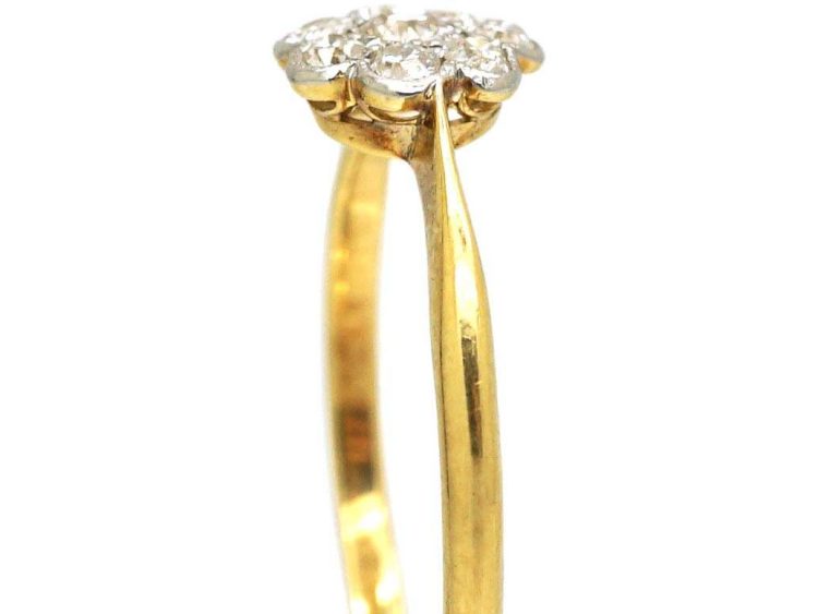Edwardian 18ct Gold & Platinum, Diamond Cluster Ring