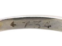 Art Deco Platinum Solitaire Old Mine Cut Diamond Ring in Square Setting