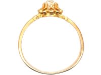 French Early 20th Century Single Stone Diamond Ring in Pie Crust Setting