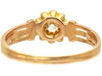 French Early 20th Century Single Stone Diamond Ring in Pie Crust Setting