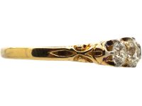 Edwardian 18ct Gold Five Stone Old Mine Cut Diamond Ring