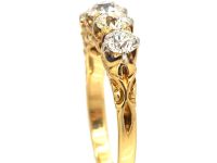 Edwardian 18ct Gold Five Stone Old Mine Cut Diamond Ring