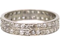 Edwardian Platinum Two Row Diamond Eternity Ring