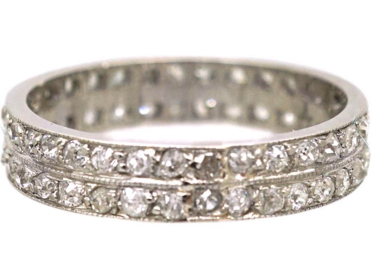 Edwardian Platinum Two Row Diamond Eternity Ring