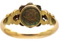 Victorian 18ct Gold ,Natural Split Pearls & Rose Diamond Cluster Ring