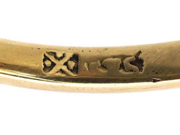 Edwardian 18ct Gold & Platinum Diamond & Natural Pearl Cluster Ring