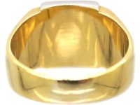 Art Deco Platinum & 18ct Gold Signet Ring with Engraved Crest