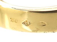 French 18ct Gold Cross Over Ring set with Square Cut Sapphires & Diamonds