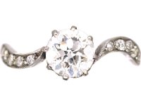 Edwardian Platinum Diamond Twist Ring