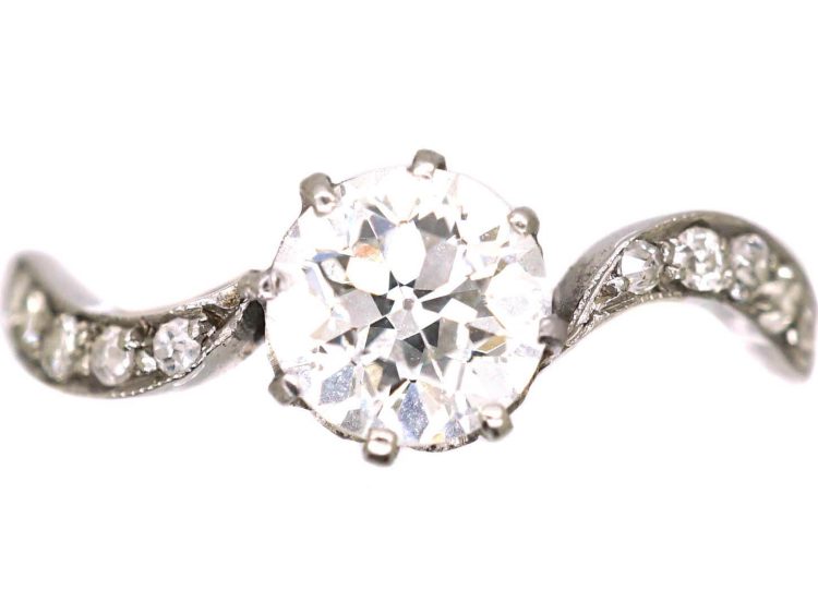 Edwardian Platinum Diamond Twist Ring