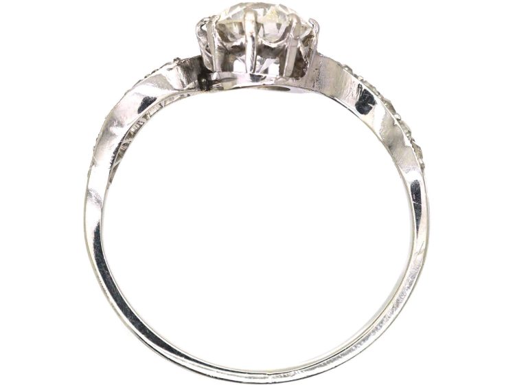 Edwardian Platinum Diamond Twist Ring