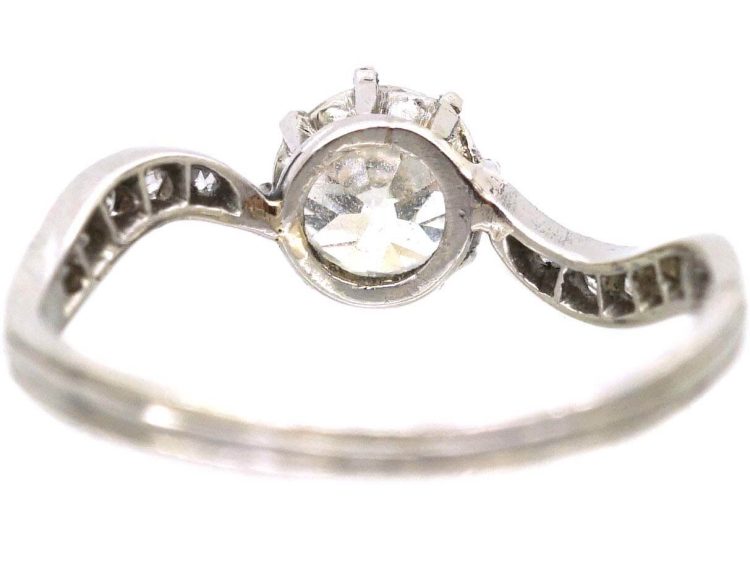 Edwardian Platinum Diamond Twist Ring