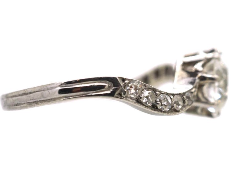 Edwardian Platinum Diamond Twist Ring