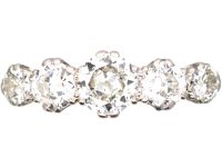 Early 20th Century 18ct White Gold & Platinum Five Stone Diamond Ring