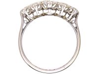 Early 20th Century 18ct White Gold & Platinum Five Stone Diamond Ring