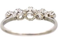Early 20th Century 18ct White Gold & Platinum Five Stone Diamond Ring