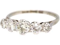 Early 20th Century 18ct White Gold & Platinum Five Stone Diamond Ring