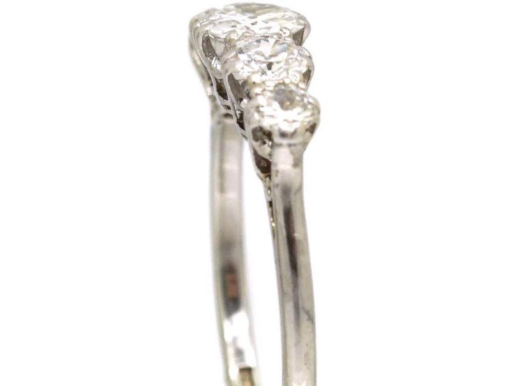 Early 20th Century 18ct White Gold & Platinum Five Stone Diamond Ring