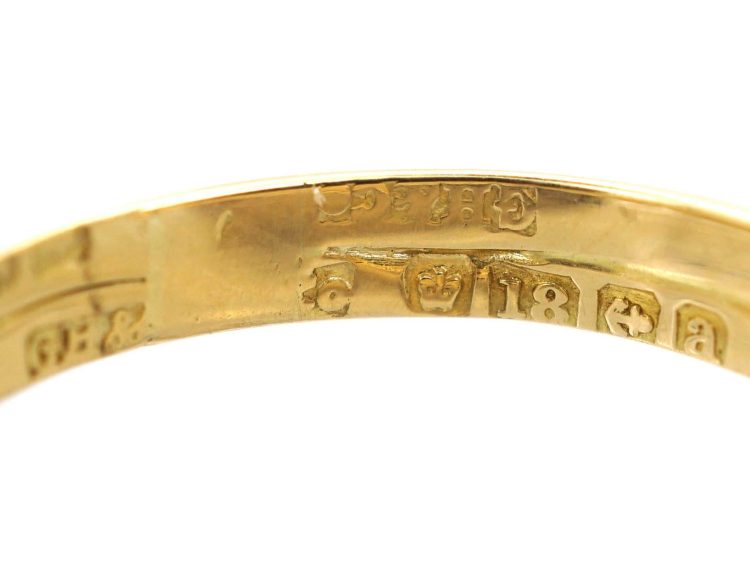 Victorian 18ct Gold Double Snake Ring set with Diamonds