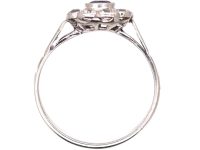 Edwardian Platinum Sapphire & Diamond Cluster Ring