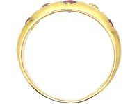 Edwardian 18ct Gold, Ruby & Diamond Five Stone Ring