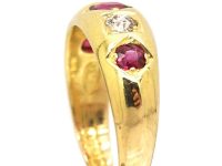 Edwardian 18ct Gold, Ruby & Diamond Five Stone Ring