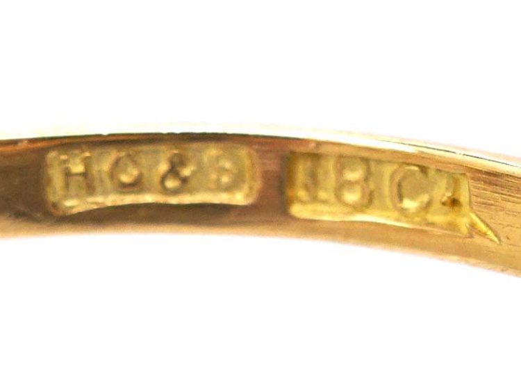 Edwardian 18ct Gold, Platinum & Diamond Three Stone Crossover Ring