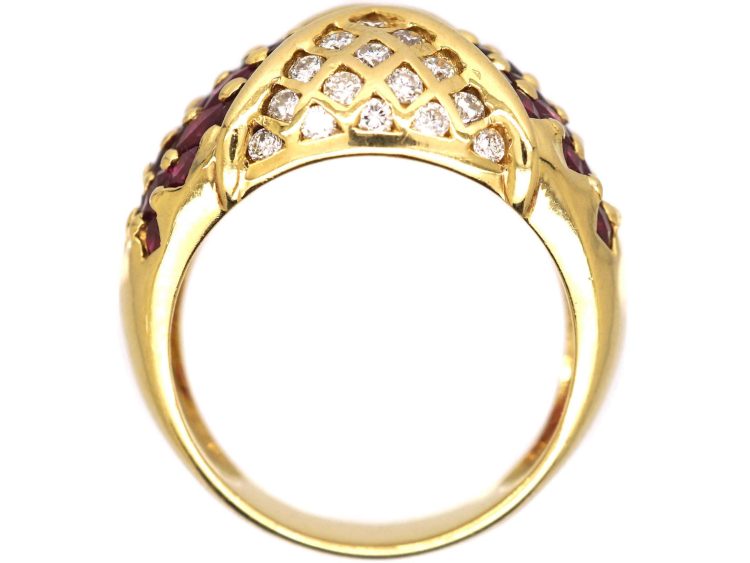18ct Gold, Ruby & Diamond Kite Design Ring