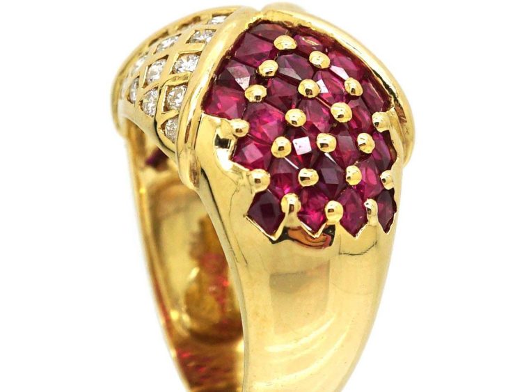18ct Gold, Ruby & Diamond Kite Design Ring