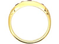 Edwardian 18ct Gold Three Stone Ruby & Diamond Ring with Criss Cross Motif on the Shoulders