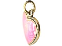 Mid 20th Century Silver Gilt Pink Enamel Heart Pendant