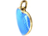 Mid 20th Century Silver Gilt & Blue Enamel Heart Pendant