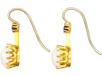 Edwardian 15ct Gold Earrings set with Opals & Rubies