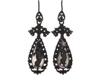 Early 19th Century Berlin Iron Neo Classical Drop Earrings