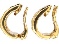 18ct Gold Clip On Half Hoop Earrings set with Diamonds by Boucheron