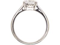 18ct White Gold Ring set with a Square Step Cut Diamond