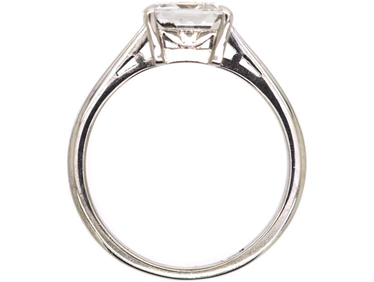 18ct White Gold Ring set with a Square Step Cut Diamond