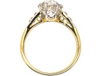 Early 20th Century 18ct & Platinum, Old Mine Cut Diamond Solitaire Ring with Diamond set Shoulders