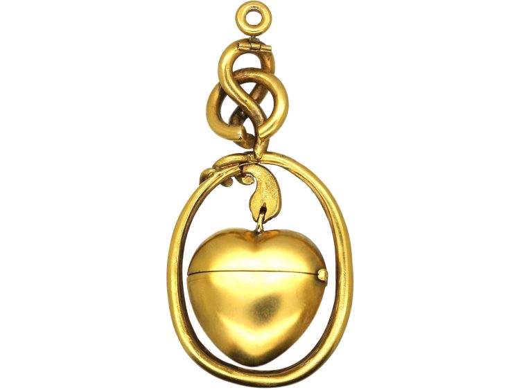 19th Century 14ct Gold & Sapphire Russian Snake Pendant with Vinaigrette