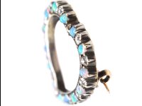 Edwardian 15ct Gold Opal & Diamond Weeping Heart Brooch