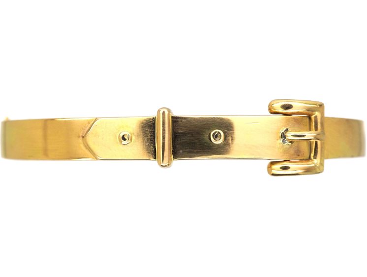 Edwardian 10ct Gold Buckle Bangle